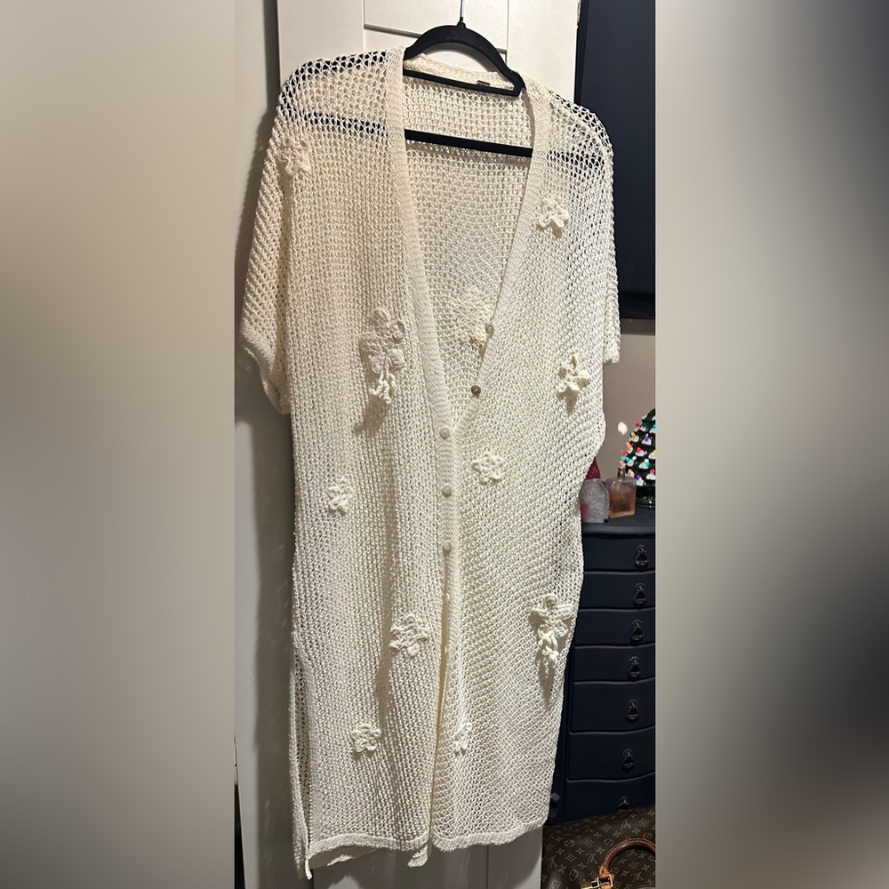 NWOT Free People Traveling Easy Kaftan in Ivory $128MSRP - Picture 5 of 12